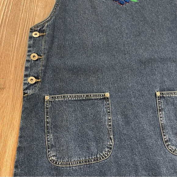 JL NY SPORTS Jean Dress Jumper Women’s Large Vintage Y2K 90s Cottagecore Floral - Picture 3 of 8